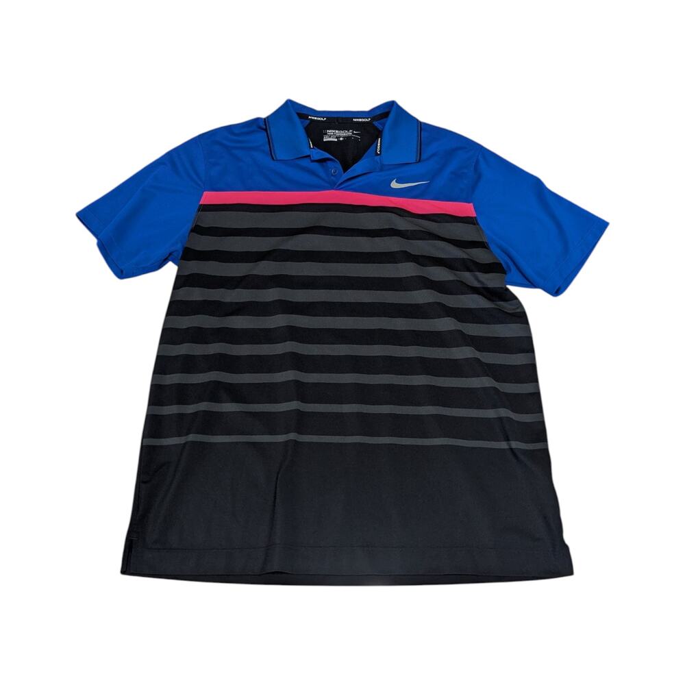 Nike Golf Tour Performance Dri-Fit Polo Shirt Black/Blue Large